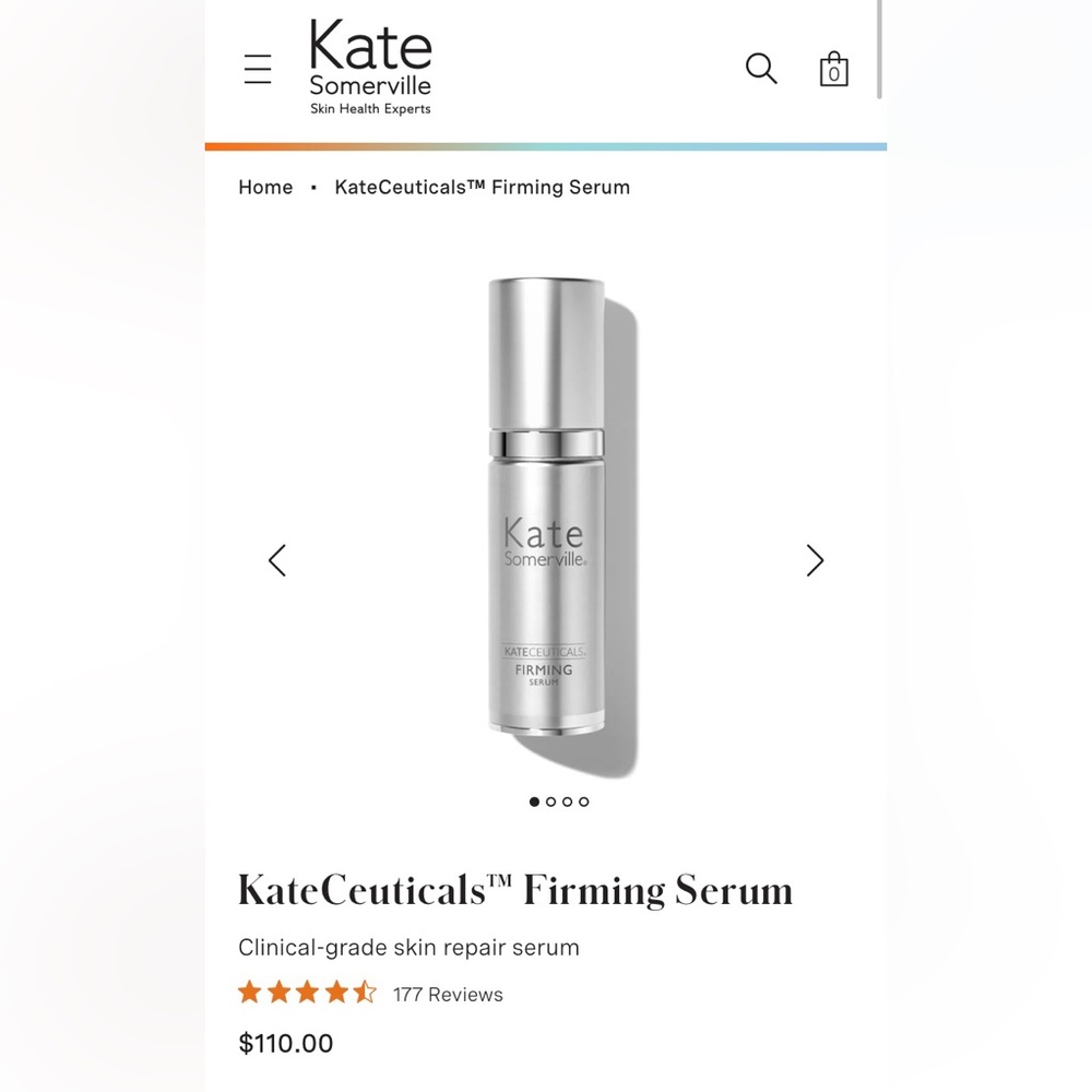 Kate Somerville KateCeuticals firming serum, clinical grade skin repair 1oz NIB